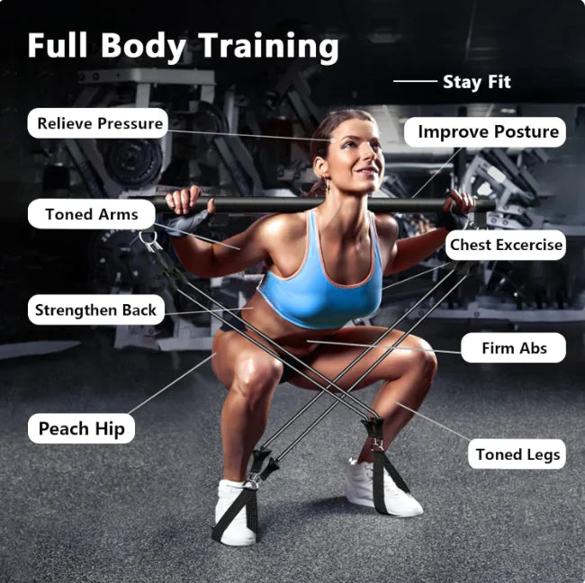 Pilates Bar Set with Resistance Bands