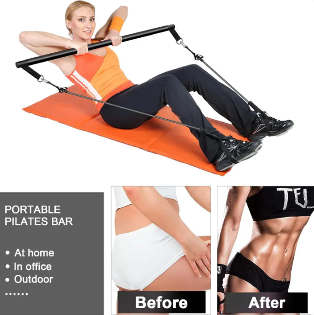 Pilates Bar Set with Resistance Bands