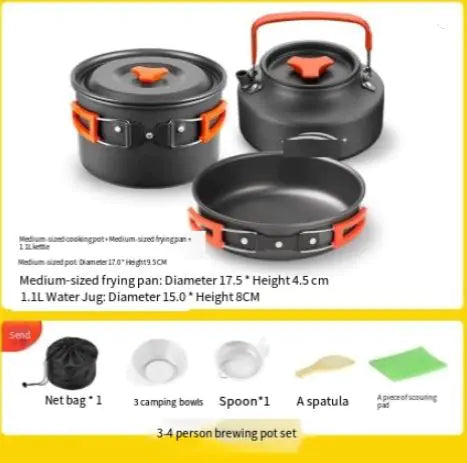 Outdoor Camping Cookware Set with Kettle