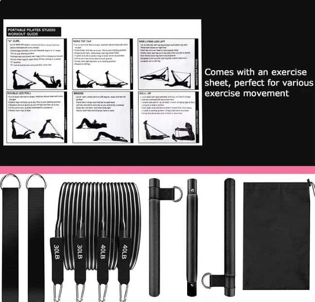 Pilates Bar Set with Resistance Bands