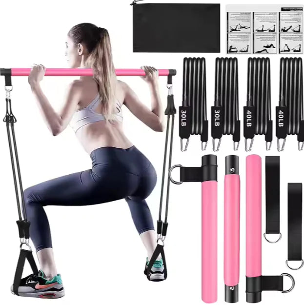 Pilates Bar Set with Resistance Bands