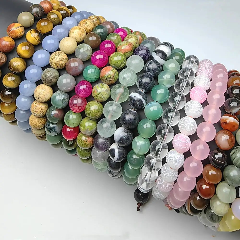Natural 8mm Healing Crystals Stretch Bracelet
