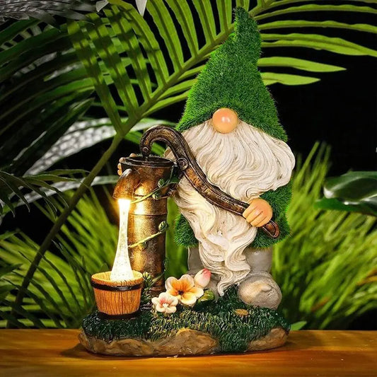 Solar Lamp Garden Gnome Statue