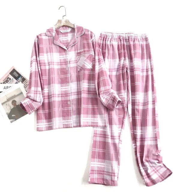 Cotton Flannel Women's Pajamas Set