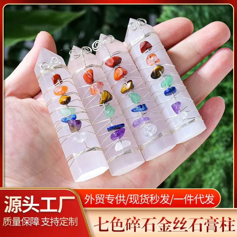 Natural Gypsum Crystal Point