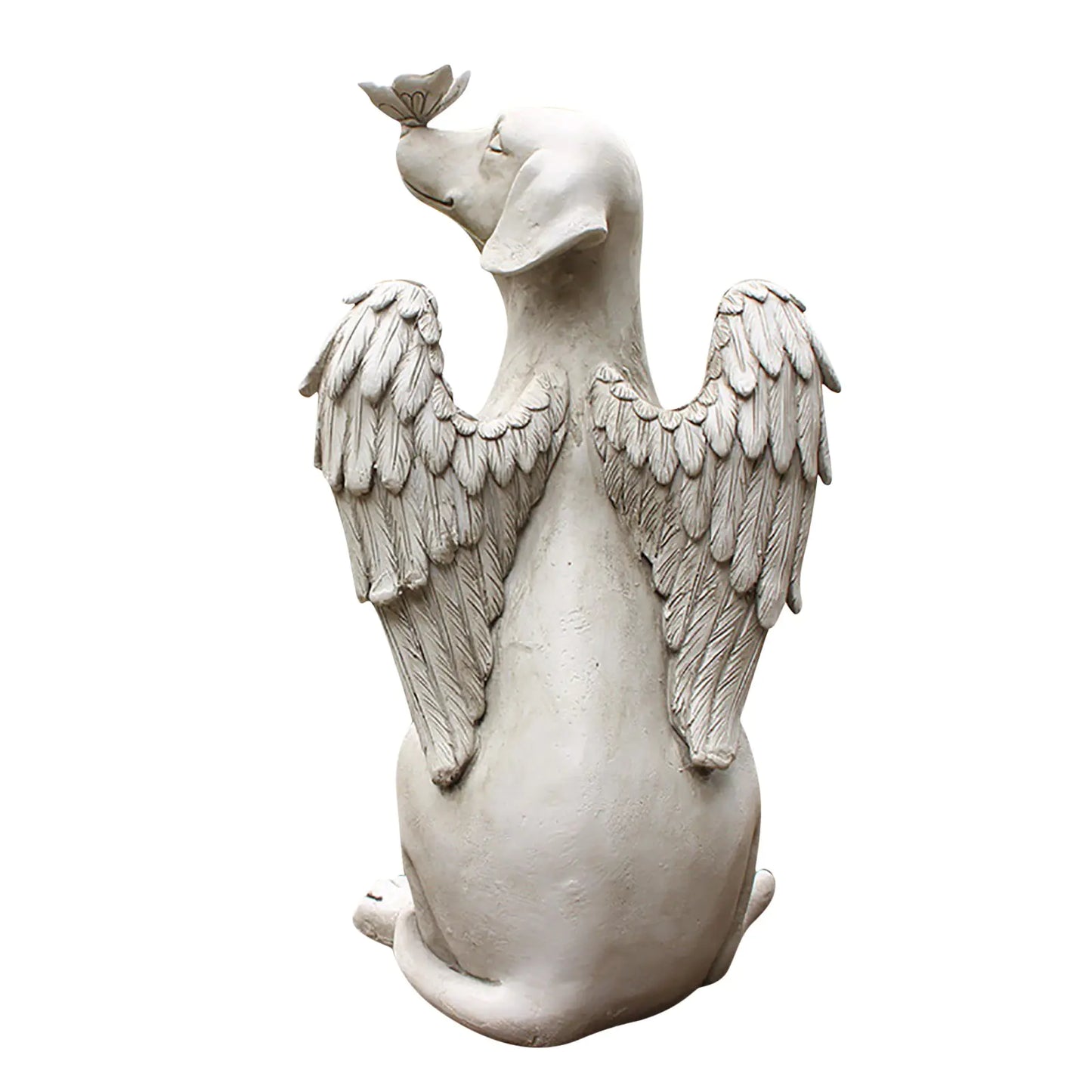 Angel Dog Butterfly Resin Garden Statue Decor