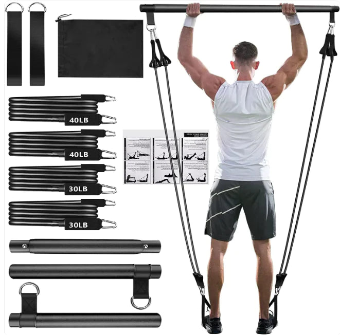 Pilates Bar Set with Resistance Bands
