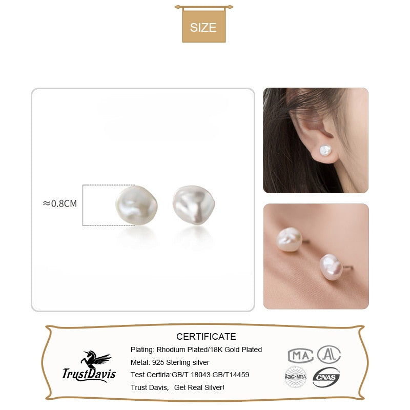 Baroque Pearl Stud Earrings