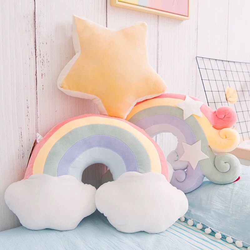 Coussin d’oreiller arc-en-ciel bonbon