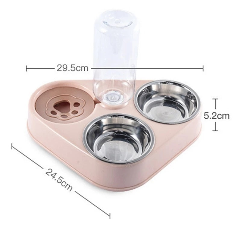 Pet Feeder Bowl With Water Dispenser