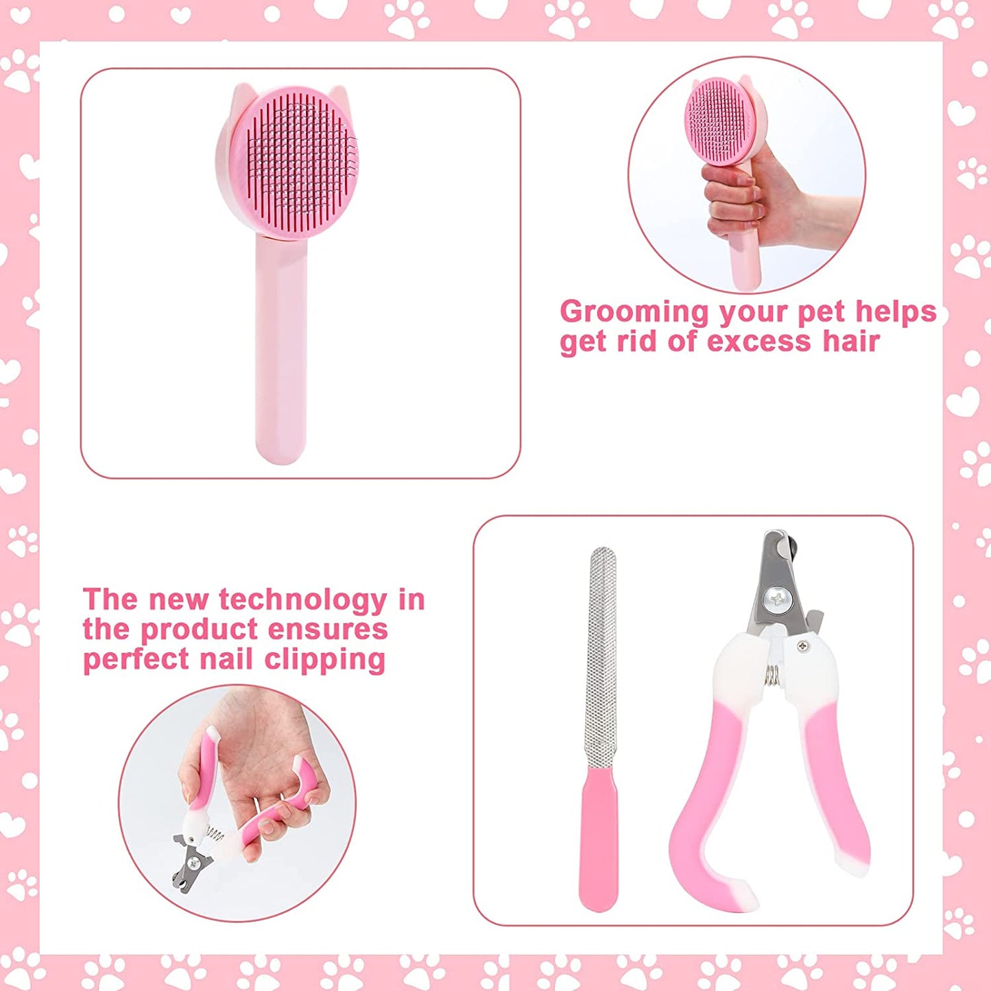 Pet Hair Brush Grooming Set