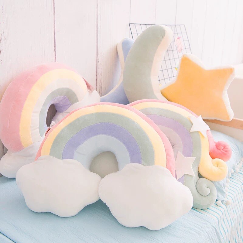 Coussin d’oreiller arc-en-ciel bonbon